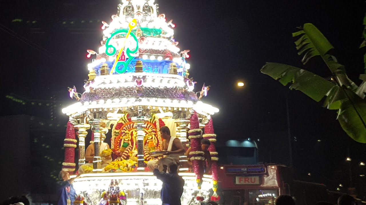 Silver Chariot bearing the statue of Lord Murugan heading to Batu Caves -2019
