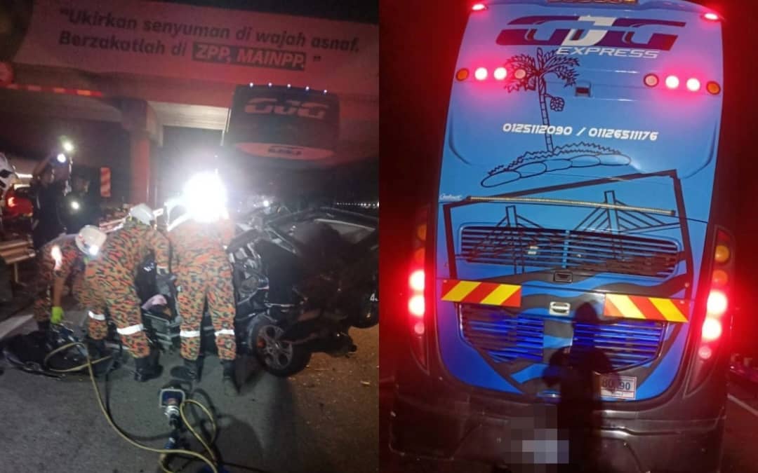 Fatal Collision in Negeri Sembilan: Man Dies After Car Crashes into Bus