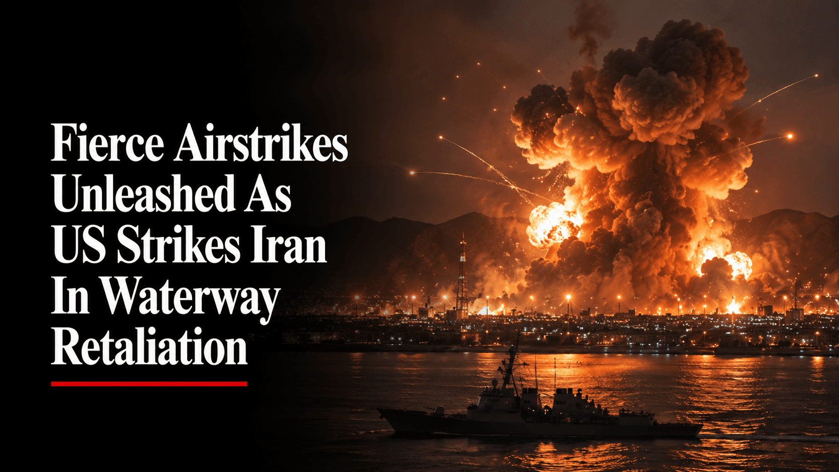 Fierce Airstrikes Unleashed As US Strikes Iran In Waterway Retaliation